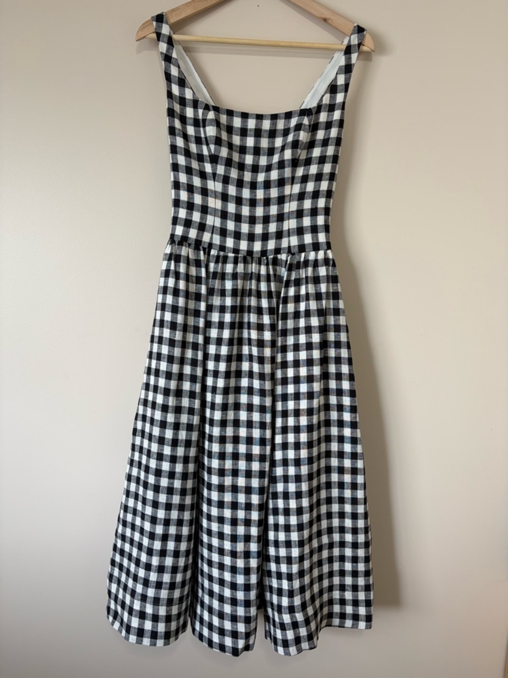 NEW Reformation Janu Midi Linen Dress Park Check Gingham | US 0 / UK 4 - Picture 8 of 15